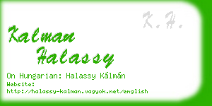 kalman halassy business card